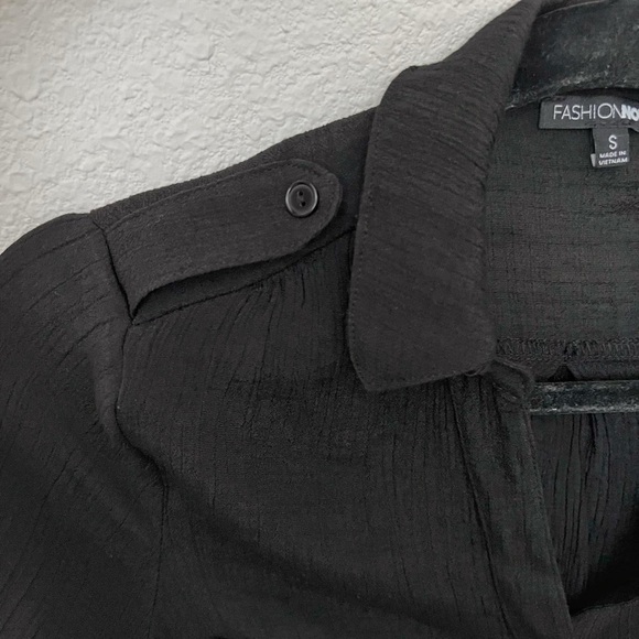 Fashion Nova Black Button-Up - Picture 3 of 5